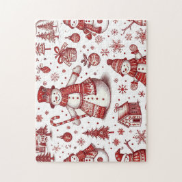 Toile Snömannen Jul Julkalender Pussel