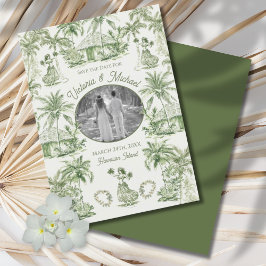 Toile Tropical Hawaiian Island Spara datumfoto Inbjudningar