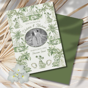 Toile Tropical Hawaiian Island Spara datumfoto Inbjudningar