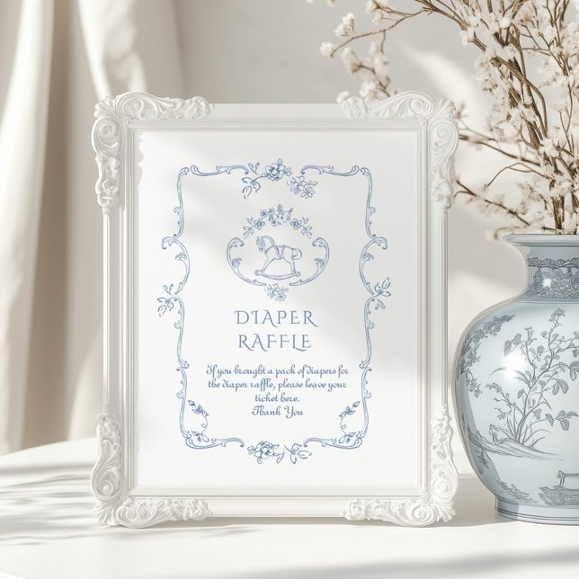 Toile Vintage Chinoiserie Diaper raffle Poster (Skapare uppladdad)