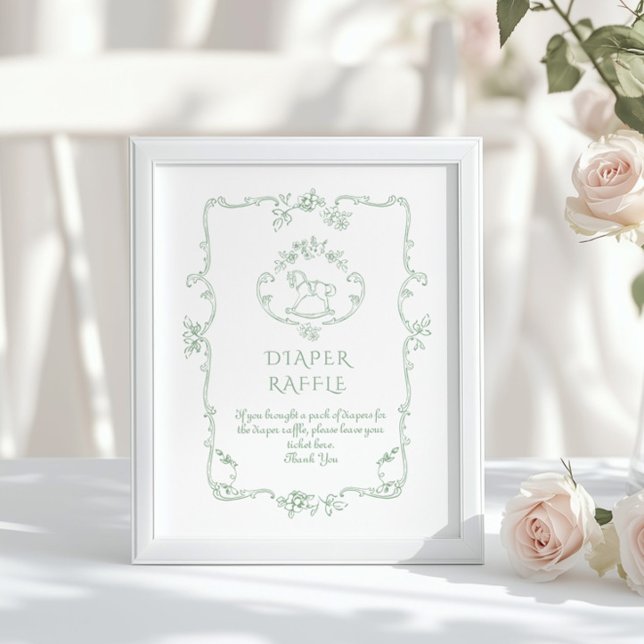 Toile Vintage Chinoiserie Diaper raffle Poster (Skapare uppladdad)