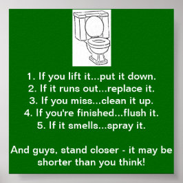 TOILET BATHROOM REGLER POSTER