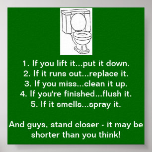 TOILET BATHROOM REGLER POSTER