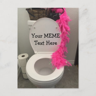 Toilet Bowl Funny Creat a MEME Vykort
