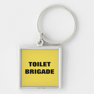 TOILET BRIGADE FYRKANTIG SILVERFÄRGAD NYCKELRING