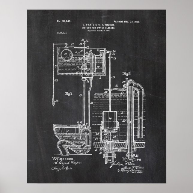 Toilet Cistern Patent Poster (Framsidan)