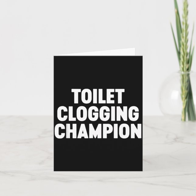 Toilet Clogging Chamon Funny Award Dad Jokes  Kort (Framsida)