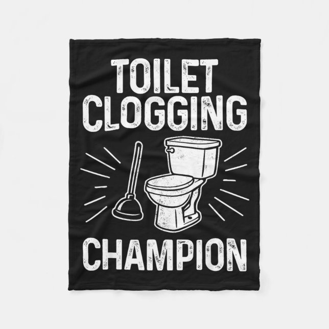 Toilet Clogging Chamon Funny Graphic Toilet Cloggi Fleecefilt (Framsidan)