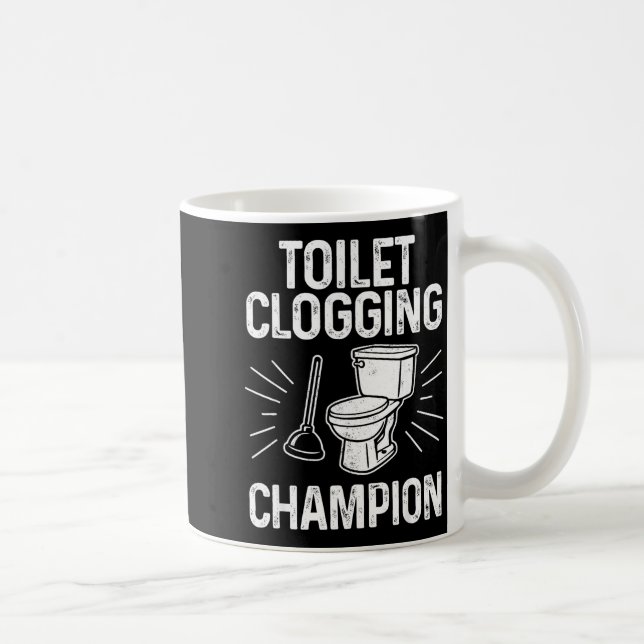 Toilet Clogging Chamon Funny Graphic Toilet Cloggi Kaffemugg (Höger)