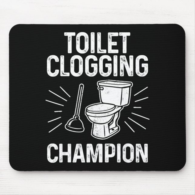 Toilet Clogging Chamon Funny Graphic Toilet Cloggi Musmatta (Framsidan)