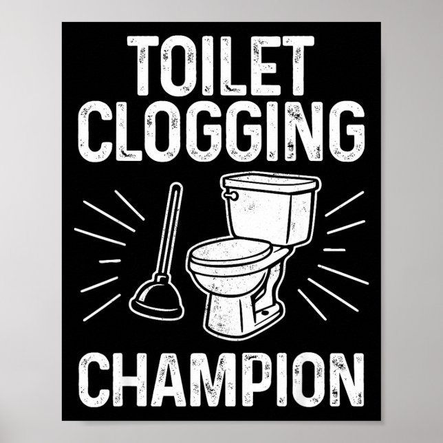 Toilet Clogging Chamon Funny Graphic Toilet Cloggi Poster (Framsidan)