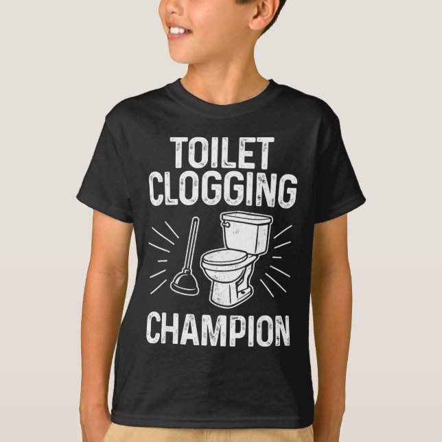 Toilet Clogging Chamon Funny Graphic Toilet Cloggi T Shirt (Framsida)