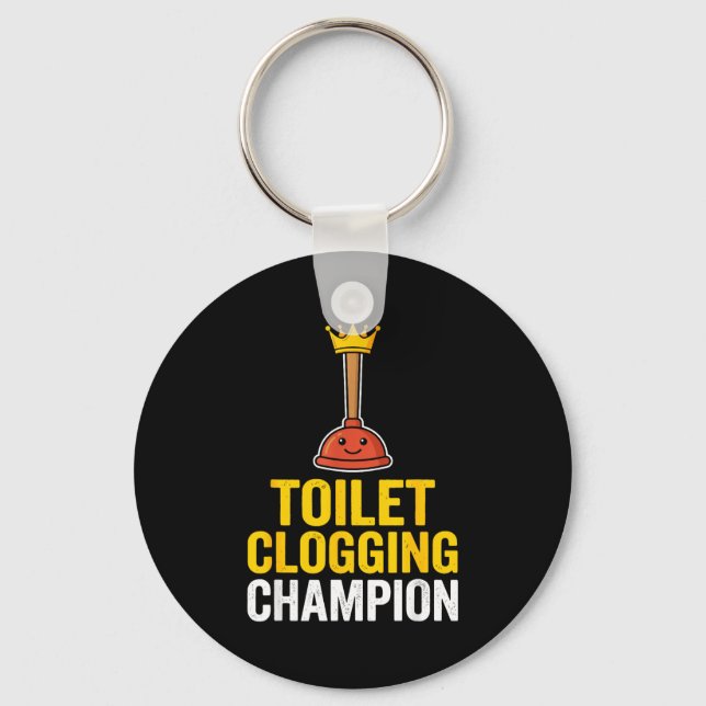 Toilet Clogging Chamon Funny Toilet Clogger Quote  Nyckelring (Framsida)