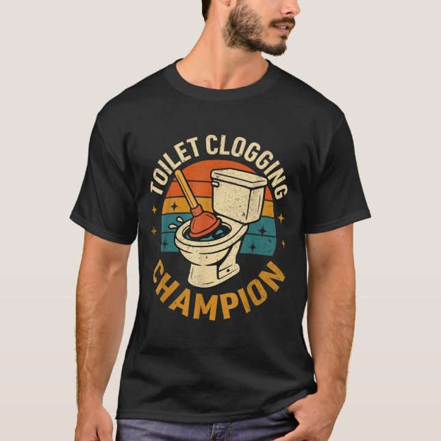 Toilet Clogging Chamon Tee Funny Meme  (Framsida)