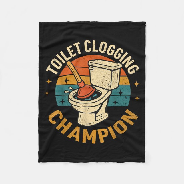 Toilet Clogging Chamon Tee Funny Meme  Fleecefilt (Framsidan)