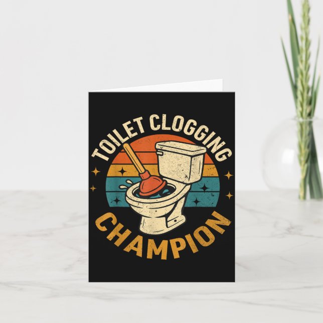Toilet Clogging Chamon Tee Funny Meme  Kort (Framsida)