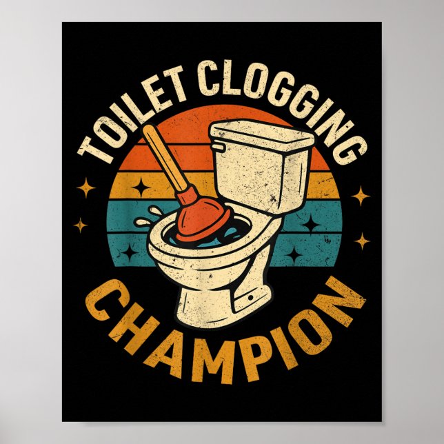 Toilet Clogging Chamon Tee Funny Meme  Poster (Framsidan)