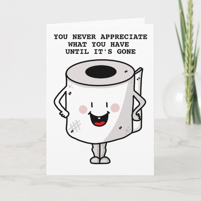 TOILET PAPPER FUNNY BIRTHDAY GREETING CARD TACK KORT (Framsida)