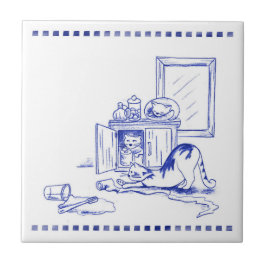 Toilet Papper Roligt Kattunge Bathroom Toile-utsee Kakelplatta