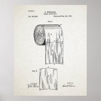 Toilet Papper Roll Patent Poster
