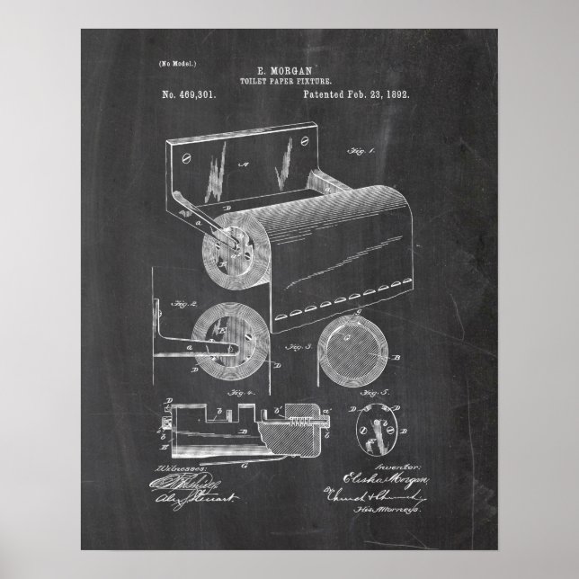 Toilet Papper Roll Patent Poster (Framsidan)