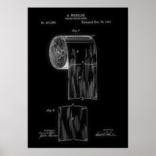 Toilet Papper Roll Patent Poster