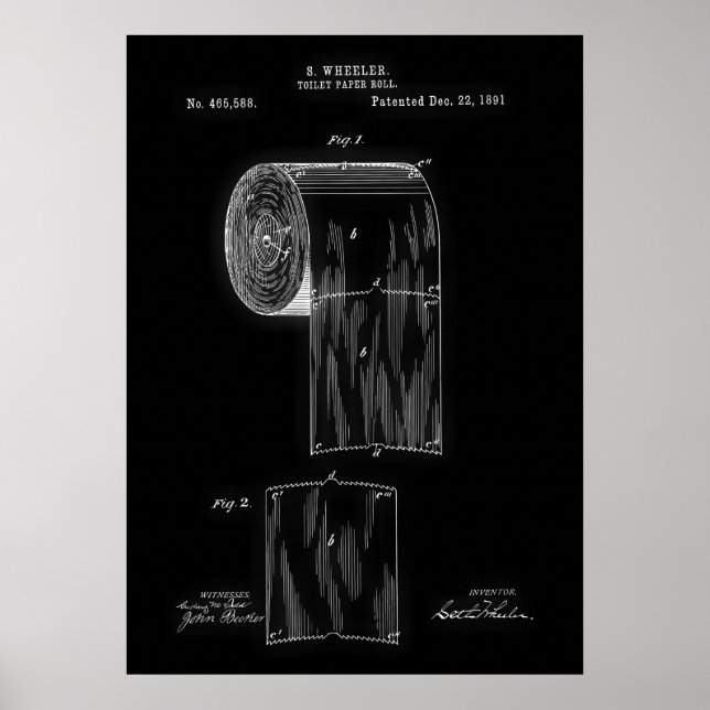 Toilet Papper Roll Patent Poster (Framsidan)