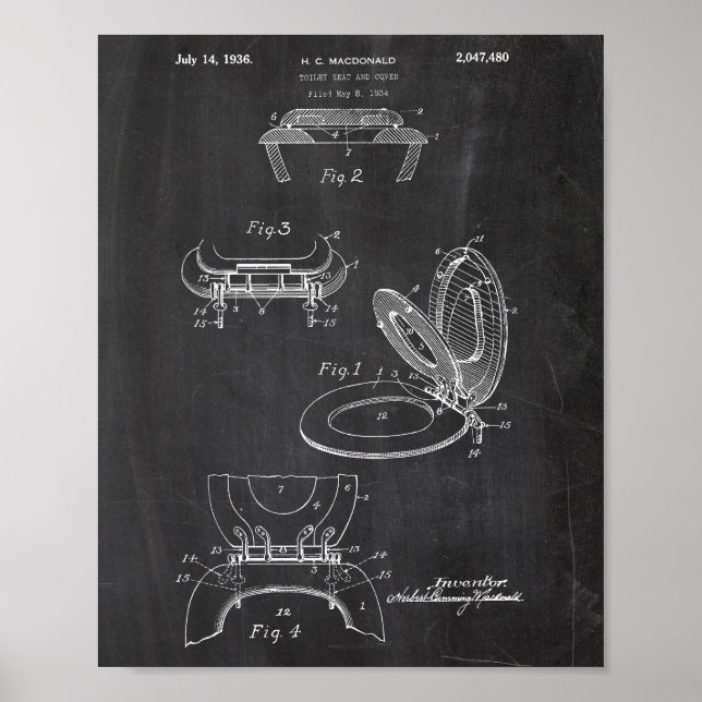 Toilet Papper Roll Patent Poster (Framsidan)