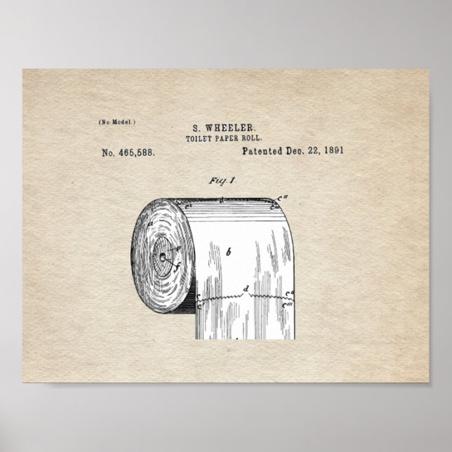 Toilet Papper Roll Patent Poster (Framsidan)