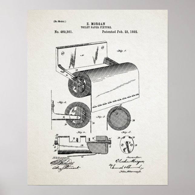Toilet Papper Roll Patent Poster (Framsidan)