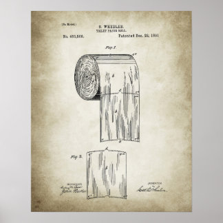 Toilet Papper Roll Patent Poster