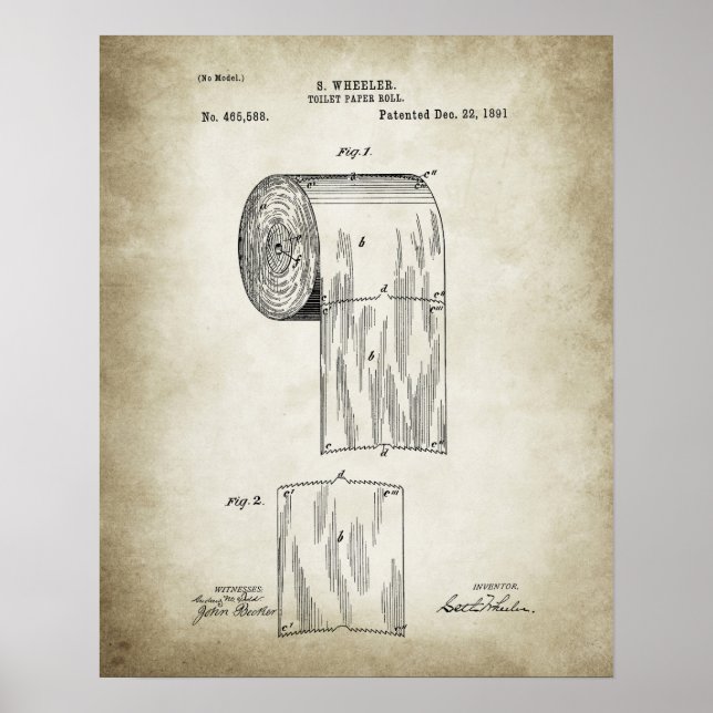 Toilet Papper Roll Patent Poster (Framsidan)