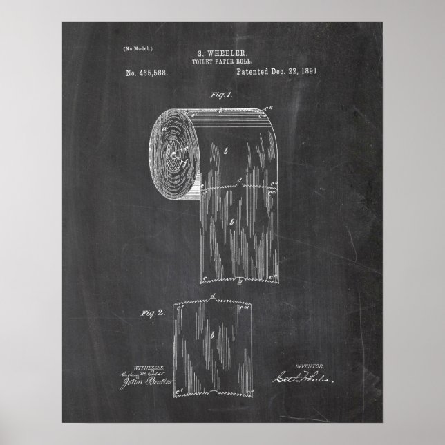 Toilet Papper Roll Patent Poster (Framsidan)