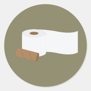 Toilet Papper Roll Runt Klistermärke