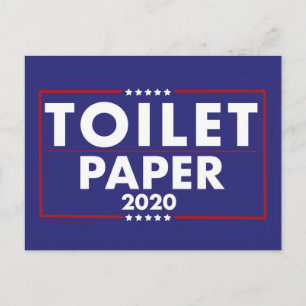 Toilet Papper satire Trump Pence 2020, tecken humo Vykort