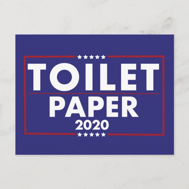 Toilet Papper satire Trump Pence 2020, tecken humo Vykort (Framsida)