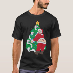 Toilet Pappra Julgran Santa Wearing Thongs T Shirt