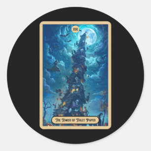 Toilet Pappra Torn (Rower) Halloween Tarot Runt Klistermärke