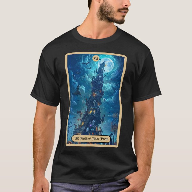 Toilet Pappra Torn (Rower) Halloween Tarot T Shirt (Framsida)