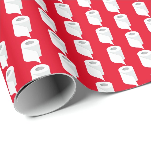 Toilet Papprare Roll Funny Quarantine Theme Red Presentpapper (Rullad Hörn)