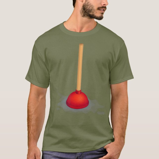 Toilet Plunger Funny Plumber Bathroom T Shirt (Framsida)