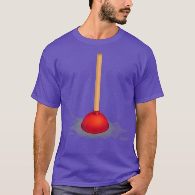 Toilet Plunger Funny Plumber Bathroom T Shirt (Framsida)