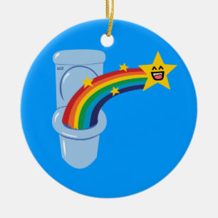 Toilet Rainbow Julgransprydnad Keramik