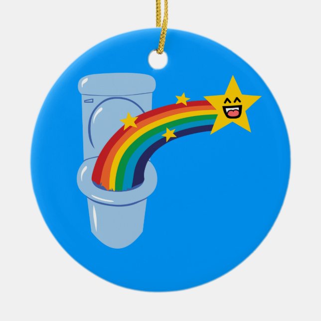 Toilet Rainbow Julgransprydnad Keramik (Framsidan)