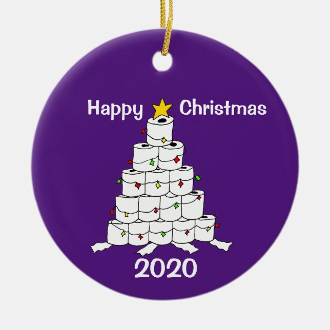 Toilet Roll 2020 Julafton Träd Julgransprydnad Keramik (Framsidan)