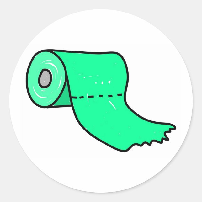 Toilet Roll Runt Klistermärke (Framsida)