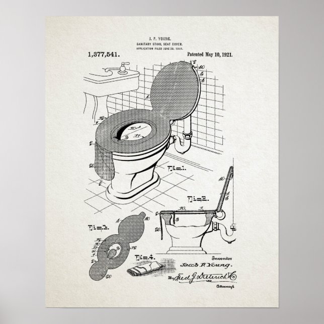 Toilet Seat Patent Poster (Framsidan)