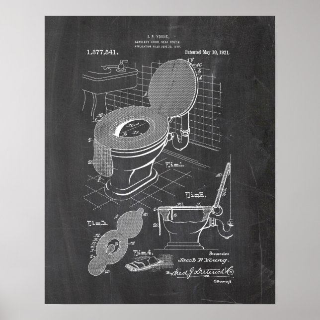 Toilet Seat Patent Poster (Framsidan)