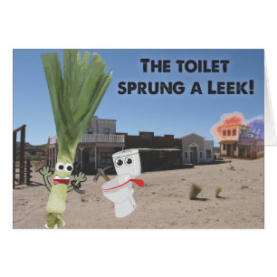 Toilet Sprung a Leek! Hälsningskort