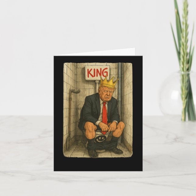 Toilet Throne Kung - Satirisk Trump Artwork Kort (Framsida)